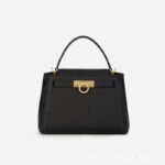 Women's Split Leather Structured Top Handle Satchel Bag