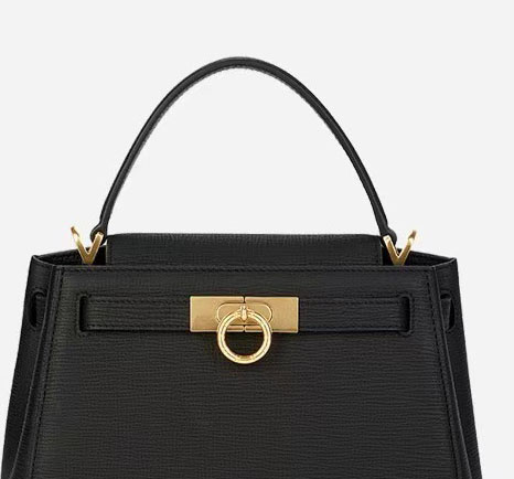 Women's Split Leather Structured Top Handle Satchel Bag