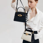 Women's Split Leather Structured Top Handle Satchel Bag
