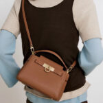 Women's Split Leather Structured Top Handle Satchel Bag
