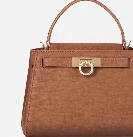 Women's Split Leather Structured Top Handle Satchel Bag