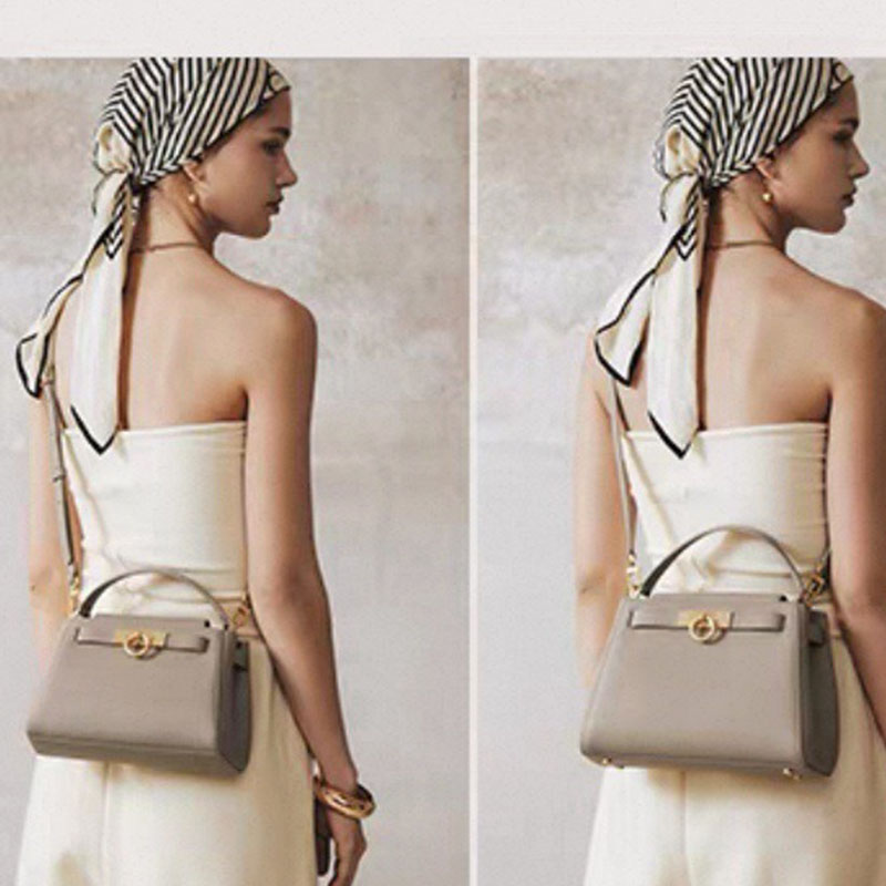 Women's Split Leather Structured Top Handle Satchel Bag