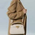 Women's Split Leather Structured Top Handle Satchel Bag