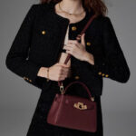 Women's Split Leather Structured Top Handle Satchel Bag