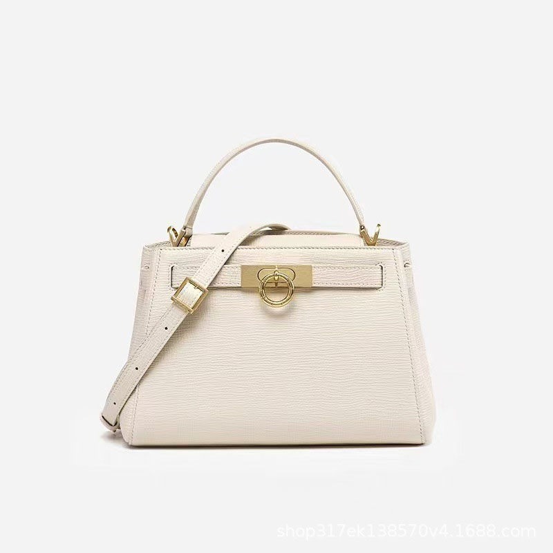 Women's Split Leather Structured Top Handle Satchel Bag
