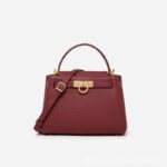 Women's Split Leather Structured Top Handle Satchel Bag