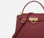 Women's Split Leather Structured Top Handle Satchel Bag