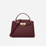 Women's Split Leather Structured Top Handle Satchel Bag