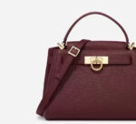 Women's Split Leather Structured Top Handle Satchel Bag