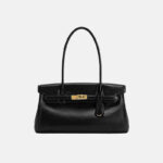 Women's Split Leather Structured Top Handle Shoulder Bag