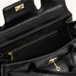 Women's Split Leather Structured Top Handle Shoulder Bag