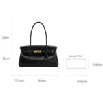 Women's Split Leather Structured Top Handle Shoulder Bag