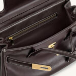 Women's Split Leather Structured Top Handle Shoulder Bag