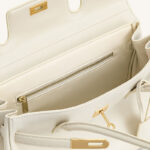 Women's Split Leather Structured Top Handle Shoulder Bag