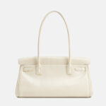 Women's Split Leather Structured Top Handle Shoulder Bag
