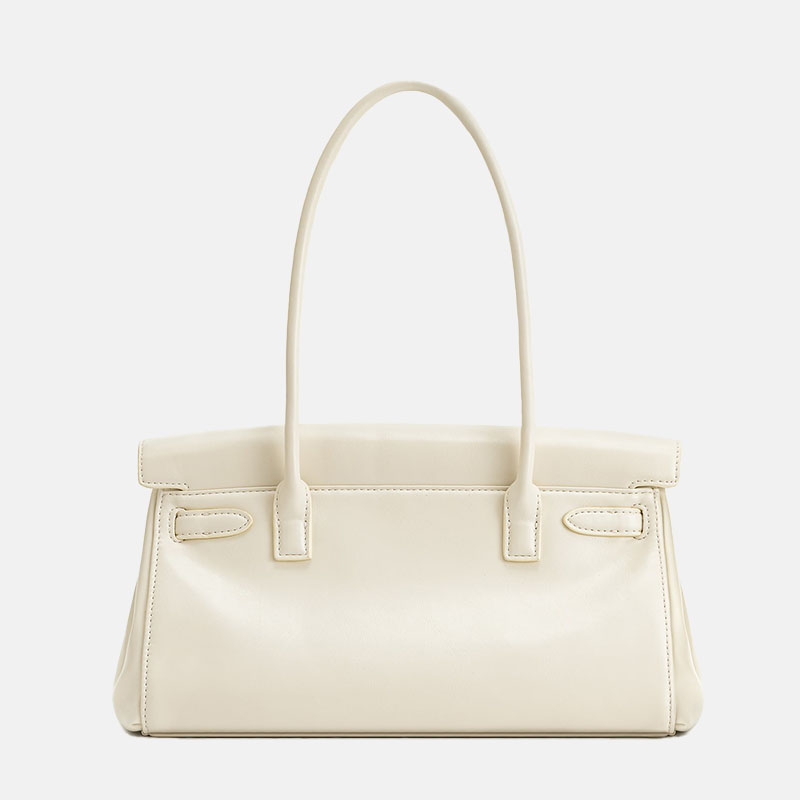 Women's Split Leather Structured Top Handle Shoulder Bag