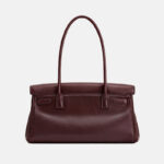 Women's Split Leather Structured Top Handle Shoulder Bag