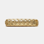 Women's Woven Clutch Chain Strap Kiss Lock Bag