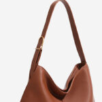 Sac hobo à bandoulière en cuir vegan texturé pour femme