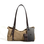 Sac cabas structuré à bandoulière en cuir vegan pour femme