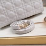 Women's White Quilted Patent Cowhide Leather Medium Tote Bag Gold Hardware