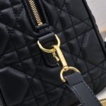 Women's Quilted Cowhide Leather Top Handle Boston Bags 25 - Gold Hardware