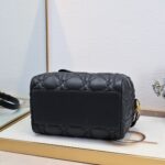 Women's Quilted Cowhide Leather Top Handle Boston Bags 25 - Gold Hardware