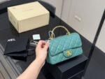 Women's Mini CF Quilted Microfiber Top Handle Chains Bags