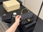 Women's Mini CF Quilted Microfiber Top Handle Chains Bags