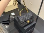 Women's Mini CF Quilted Microfiber Top Handle Chains Bags