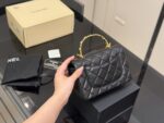 Women's Mini CF Quilted Microfiber Top Handle Chains Bags