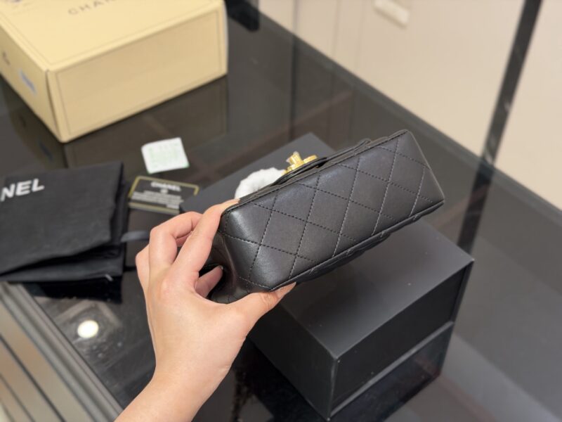 Women's Mini CF Quilted Microfiber Top Handle Chains Bags