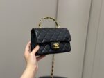 Women's Mini CF Quilted Microfiber Top Handle Chains Bags