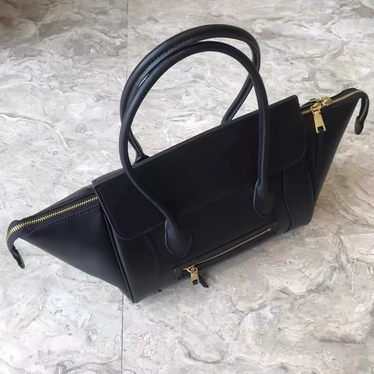 Women's Full-Grain Leather Structured Top Handle Tote Bag photo review