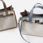 Women's Canvas Full-Grain Leather Trim Lock Shoulder Crossbody Tote Bag