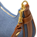 Women's Canvas Rose Texture Gold Hardware Shoulder Hobo Bag