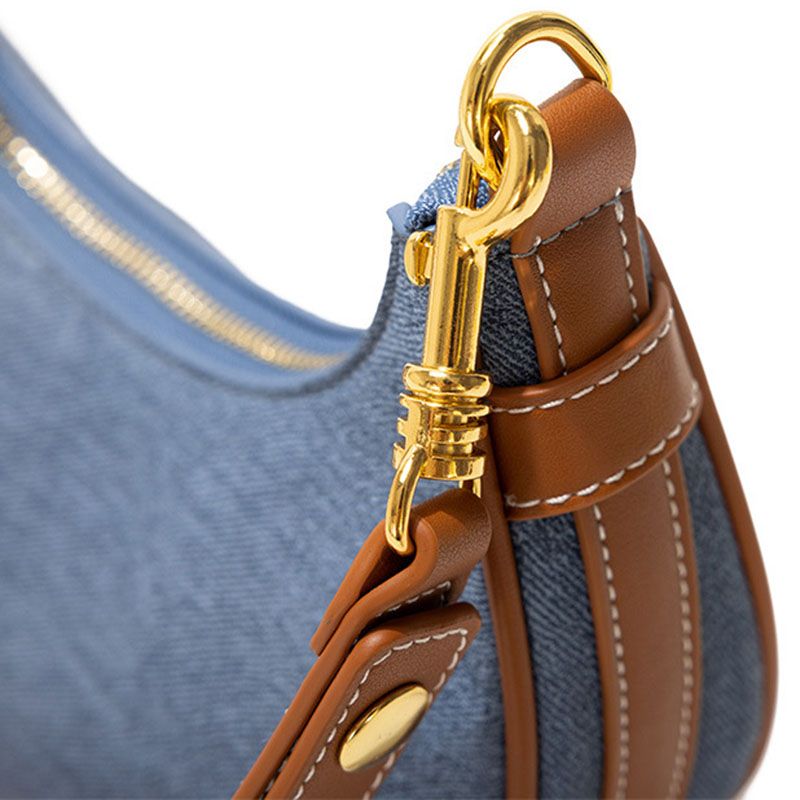 Women's Canvas Rose Texture Gold Hardware Shoulder Hobo Bag