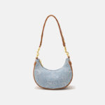 Women's Canvas Rose Texture Gold Hardware Shoulder Hobo Bag