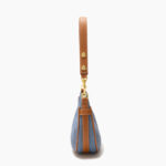 Women's Canvas Rose Texture Gold Hardware Shoulder Hobo Bag