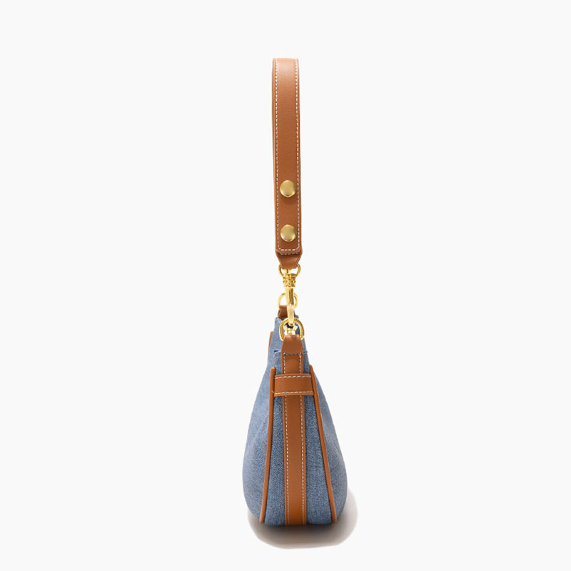 Women's Canvas Rose Texture Gold Hardware Shoulder Hobo Bag