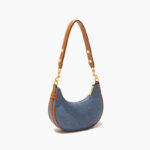 Women's Canvas Rose Texture Gold Hardware Shoulder Hobo Bag