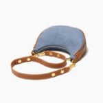 Women's Canvas Rose Texture Gold Hardware Shoulder Hobo Bag