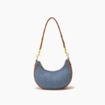 Women's Canvas Rose Texture Gold Hardware Shoulder Hobo Bag