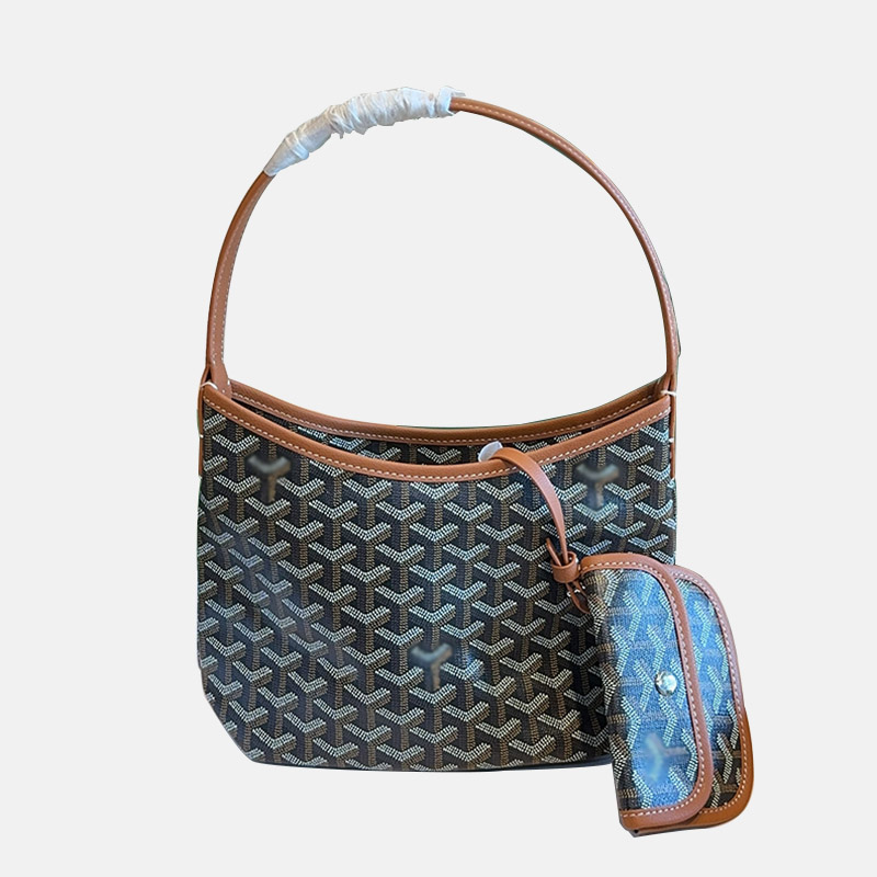 Women's Canvas Leather Trim Mini Hobo Bag