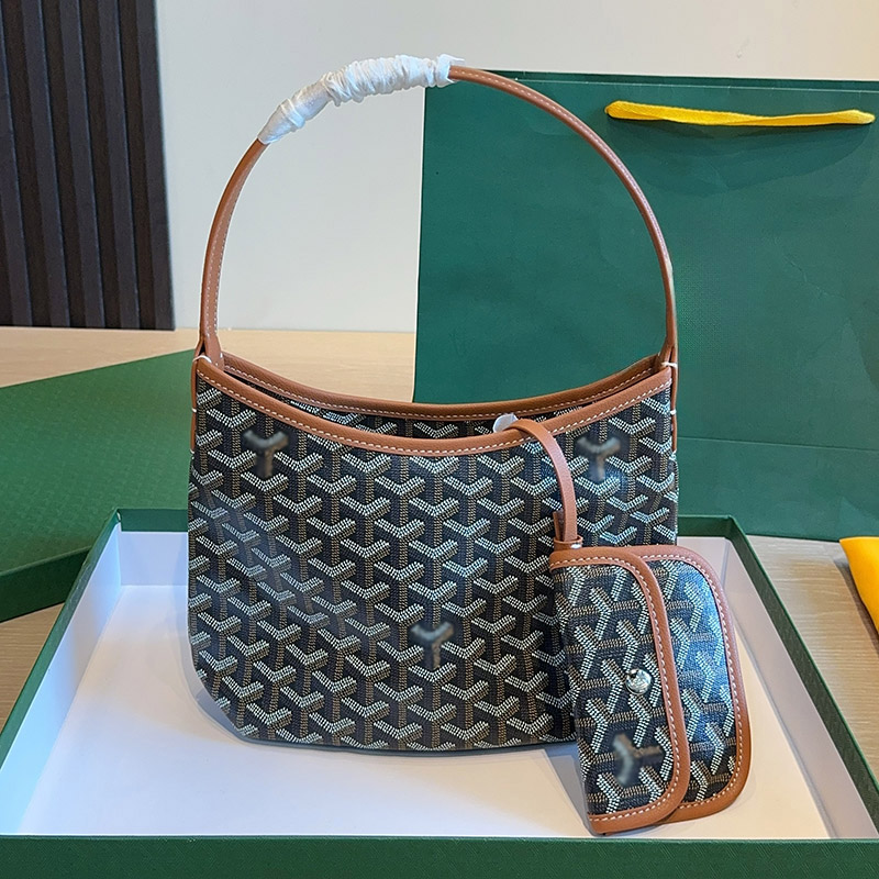 Women's Canvas Leather Trim Mini Hobo Bag