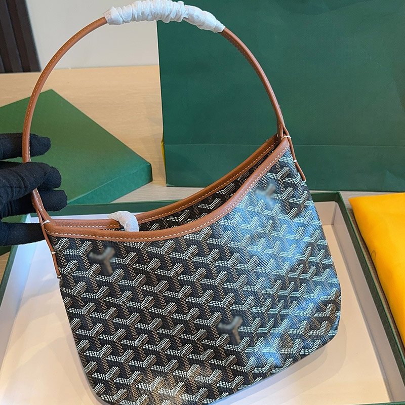 Women's Canvas Leather Trim Mini Hobo Bag