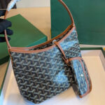 Women's Canvas Leather Trim Mini Hobo Bag