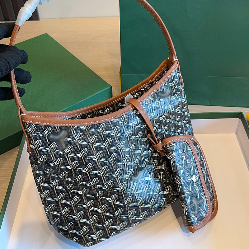 Women's Canvas Leather Trim Mini Hobo Bag