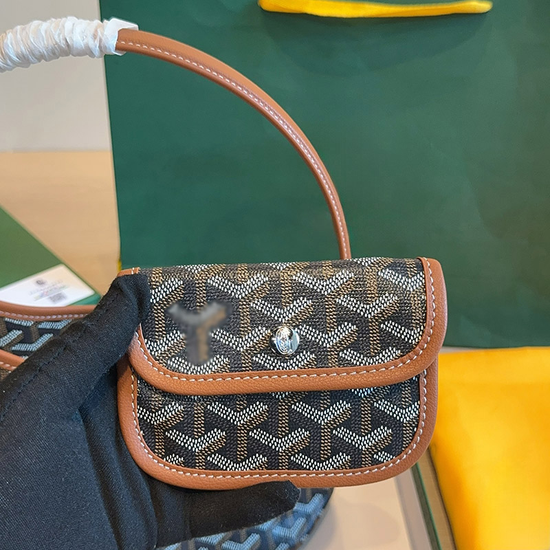 Women's Canvas Leather Trim Mini Hobo Bag