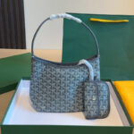 Women's Canvas Leather Trim Mini Hobo Bag